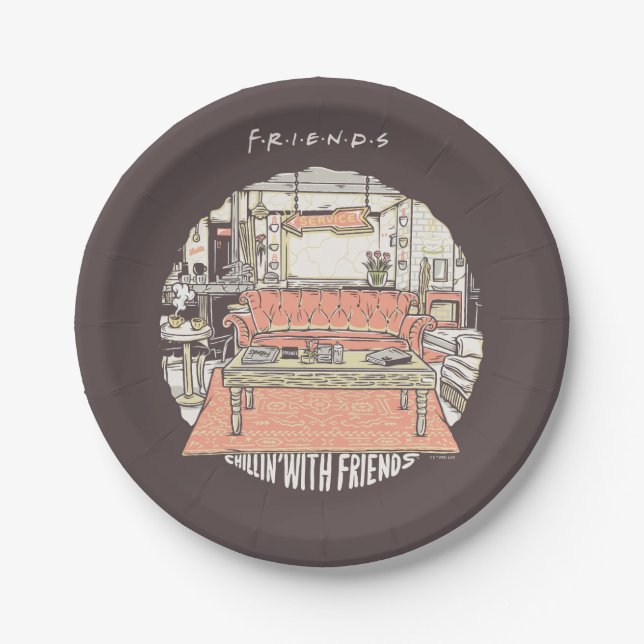 Chillin' with FRIENDS™ Cartoon Paper Plates (Front)