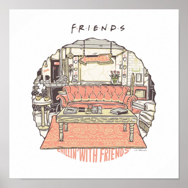 Chillin' with FRIENDS™ Cartoon Poster (Front)