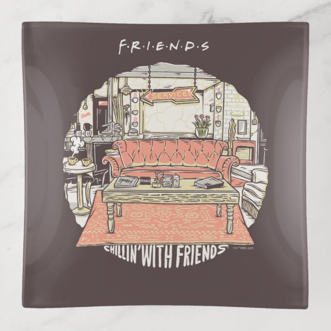 Chillin' with FRIENDS™ Cartoon Trinket Tray (Front)