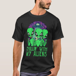 Chillin With My Aliens Group Toddler Boys Kids Hal T-Shirt