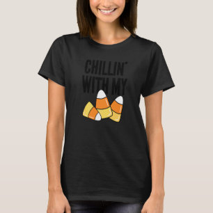 Chillin' With My Candy Corns Halloween Boys Girls T-Shirt