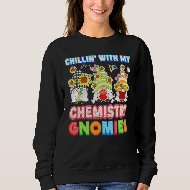 Chillin With My Chemistry Gnomies Teacher Kid Stud Sweatshirt (Front)