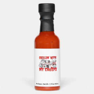 Chillin With My Creeps Cat Horror Killer Halloween Hot Sauces