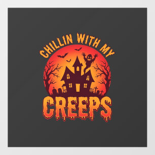 Chillin With My Creeps Halloween T-Shirt Design_1 Floor Decals