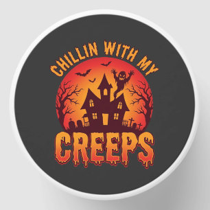 Chillin With My Creeps Halloween T-Shirt Design_1 Mini Candle Favors