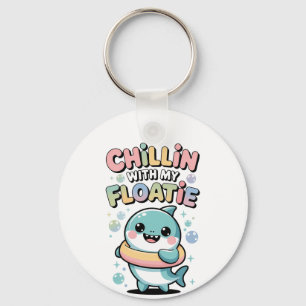 Chillin’ with My Floatie   Shark Baby Kids Keychain