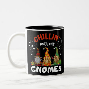 Chillin With My Gnomes Christmas Two-Tone Coffee Mug