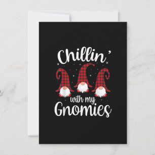 Chillin' With My Gnomies Buffalo Red Plaid Christm Invitation