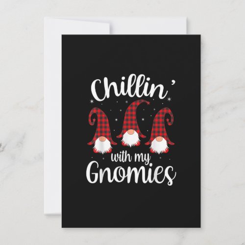 Chillin With My Gnomies Buffalo Red Plaid Christm Invitation