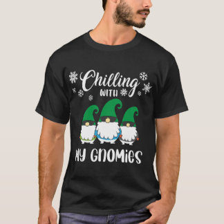 Chillin with My Gnomies Christmas Funny Gnomes Squ T-Shirt