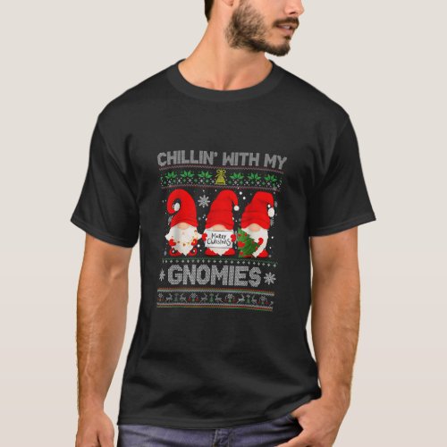 Chillin With My Gnomies Christmas Gnome Family  T_Shirt