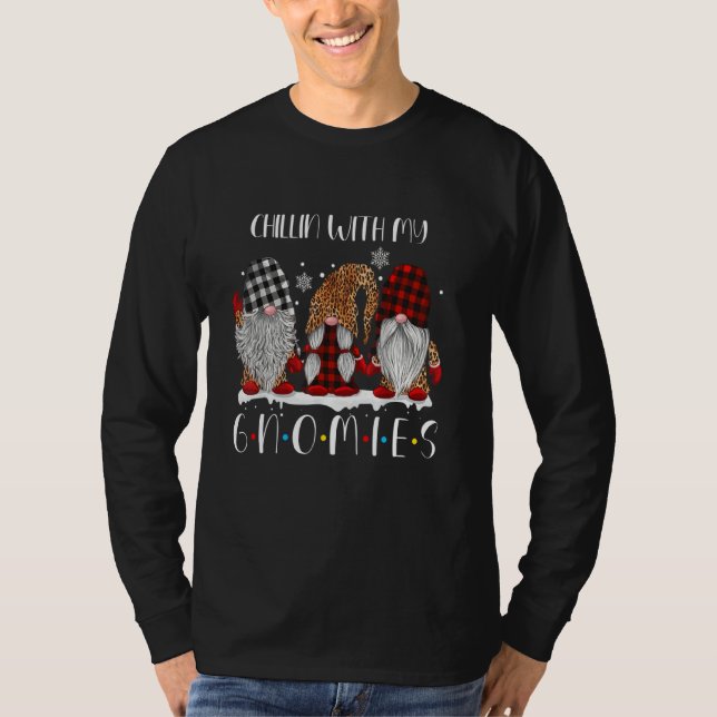 Chillin With My Gnomies Christmas Gnome Family Wom T-Shirt (Front)