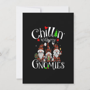 Chillin With My Gnomies, Christmas Red Gnomes Plai Invitation