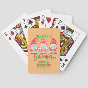 CHILLIN WITH MY GNOMIES funny christmas Poker Cards