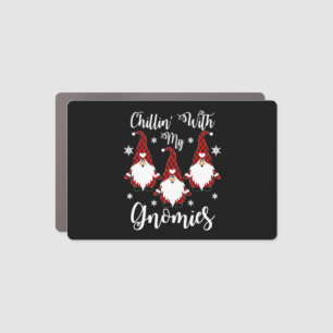 Chillin With My Gnomies Santa Claus Garden Gnome Car Magnet