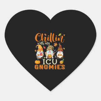 Chillin With My ICU Gnomies Nurse Gnome Thanksgivi Heart Sticker