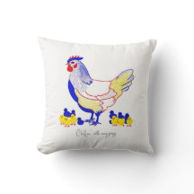 "Chillin' with my peeps" Chicken Throw Pillow