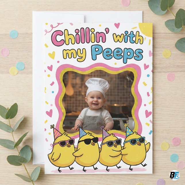 Chillin' With My Peeps Cute Easter Photo Invitation (Creator Uploaded)