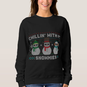 Chillin' With My Pre-K Snowmies Cute Christmas Tea Sweatshirt