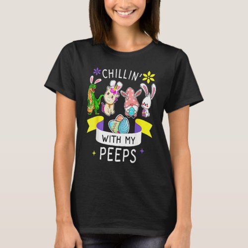 Chillin With My Rabbits Easter Funny Boys Girls K T_Shirt