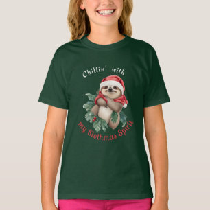 Chillin with my Slothmas Spirit Cute Sloth T-Shirt