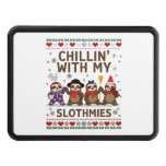Chillin With My Slothmies Funny Sloth Ugly Christm Hitch Cover