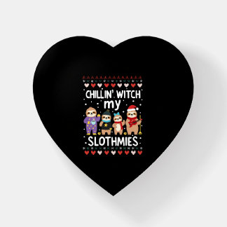 Chillin With My Slothmies Funny Sloth Ugly Christm Paperweight