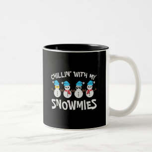 Chillin’ With My Snowmies - Cute Snowman Two-Tone Coffee Mug