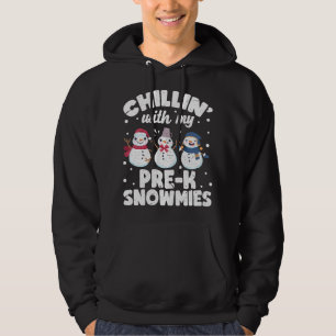 Chillin With My Snowmies Cute Snowman Ugly Christm Hoodie