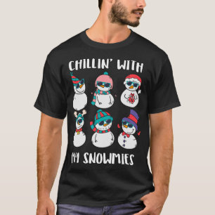 Chillin With My Snowmies Family Pajamas Snowman Ch T-Shirt