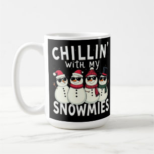 Chillin' With My Snowmies Funny Snowman Christmas Coffee Mug