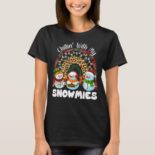 Chillin With My Snowmies Funny Snowman Christmas  T_Shirt