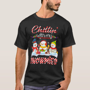 Chillin' With My Snowmies Santa Snowman Scarf Ligh T-Shirt