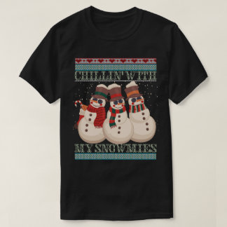 Chillin’ With My Snowmies Snowmen Art T-Shirt