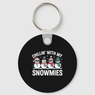 Chillin With My Snowmies Xmas Snowman Boys Girls M Keychain