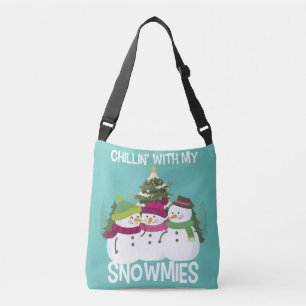 Chillin' With My Snowmies Xmas Snowman Crossbody Bag