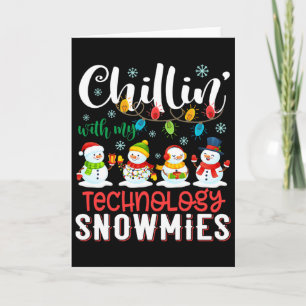 Chillin With My Technology Snowmies Light Christma Card