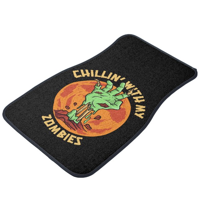 Chillin With My Zombies  Car Floor Mat (Angled)