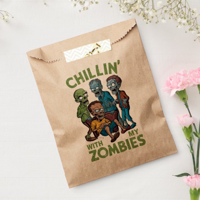 Chillin With My Zombies Halloween Boys Kids Funny Favor Bag (Sealed)