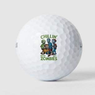 Chillin With My Zombies Halloween Boys Kids Funny Golf Balls
