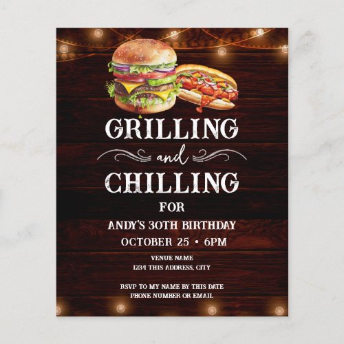 Chilling and Grilling 30th Birthday Invite