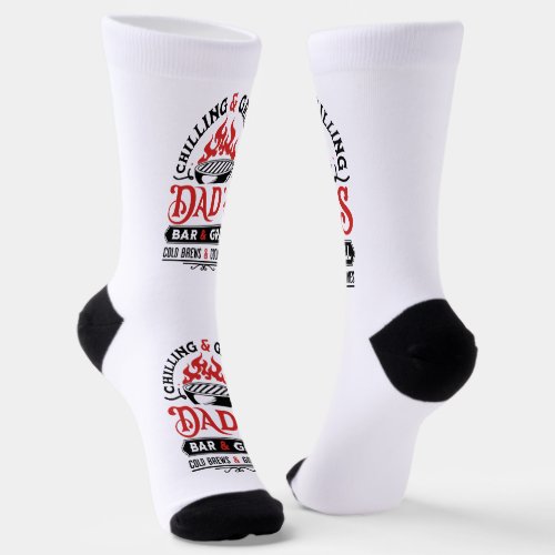 Chilling and grilling dads bar and grill design 2 socks