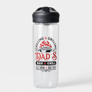 Chilling and grilling dad's bar and grill design 2 water bottle