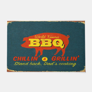 Chilling And Grilling Mat, Funny Cooking Doormat