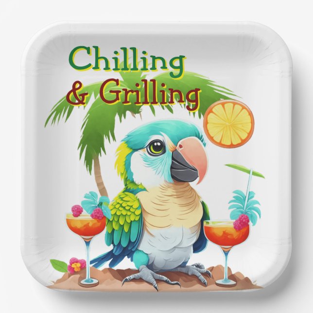 Chilling And Grilling  Paper Plates (Front)