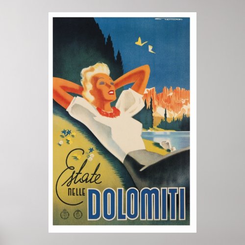 Chilling at Dolomites Alps Poster