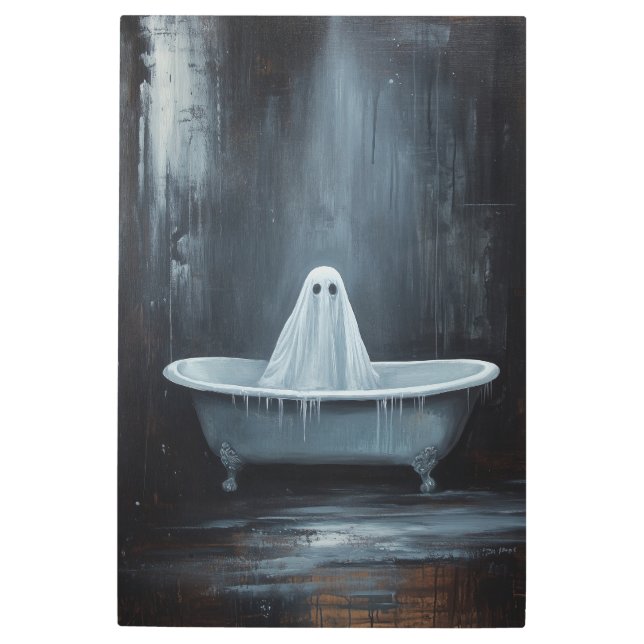 Chilling Bathtub Specter - Metal Wall Art (Front)