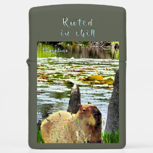 Chilling - Capybara  (w/ Name or Intials)  Zippo Lighter