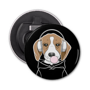 Chilling Dog with Bubblegum Cute Funny Beagle Bottle Opener