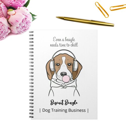 Chilling Dog with Bubblegum Cute Funny Beagle Notebook